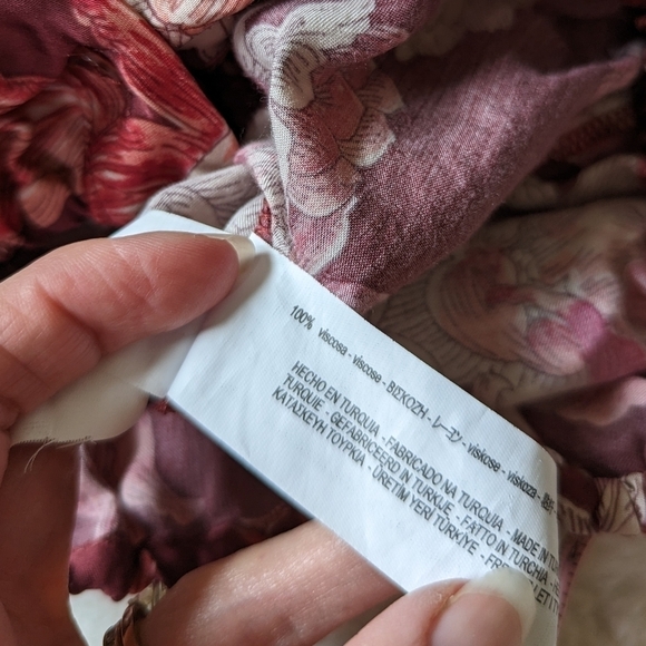 Zara voluminous floral printed blouse top small - Picture 11 of 14